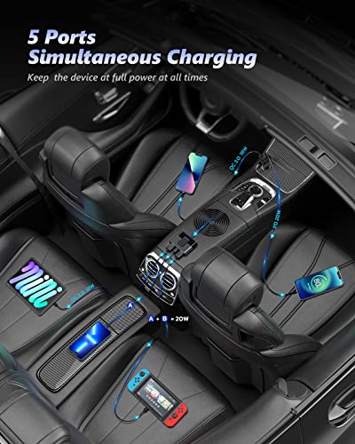 Nulaxy KM28 Bluetooth FM Transmitter for Car & SC03S USB C Car Charger