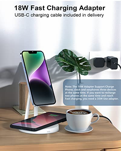 Wireless Charger for Samsung, 18W Magsafe Charger Stand, 3 in 1 Magnetic Charging Station Designed for Samsung S22 Ultra S21 S20 Z Flip 4 Z Fold 4/3 Note20, Galaxy Watch 5/5 Pro/4/3/2 & Galaxy Buds