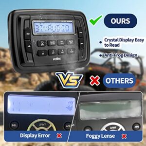 Velex Powersport Marine Stereo Radio AM FM Tuner Stereo 4 x 45W Bluetooth Streaming UTV ATV