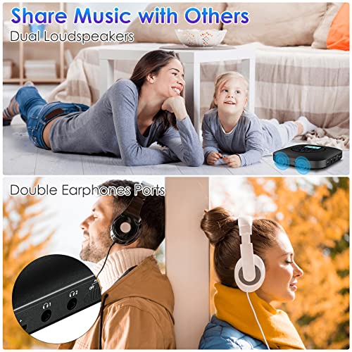 Gueray CD Player Portable for Car Portable CD Player with Dual Stereo Speakers 1800 mAh Rechargeable CD Player for Car with Anti-Skip Protection Walkman CD Player with Headphones and AUX Cable