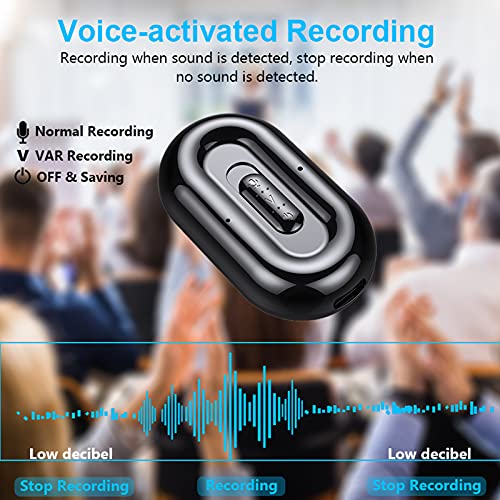 Digital Voice Recorder, Voice Activated Recorder with 192 Hours Recording Capacity 85-100 Hours Continuous Recording Time - 16GB