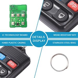 MICTUNING Keyless Entry Remote Control - Car Key Fob 4 Button Clicker Transmitter Replacement for Ford, Lincoln, Mercury, Mazda, Mustang Explorer Escape Expedition Focus Fusion Taurus (CWTWB1U345)