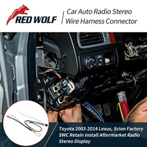 RED WOLF Steering Wheel Control Wire Harness Replacement for Toyota 2003-2014 Lexus Scion Factory SWC Retain Add-on Aftermarket Radio Stereo Install