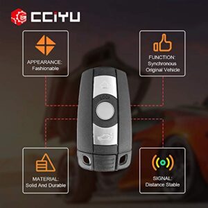 cciyu 1X Replacement Smart Keyless Entry Remote Uncut w/Chip Car Key Fob 3 Buttons Replacement for B MW Series KR55WK49123