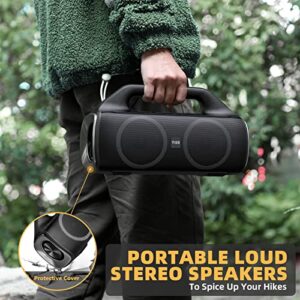 Bluetooth Speakers, YIER 80w (Peak) Portable Wireless Speaker with Lights, Stereo Loud Sound, IP67 Waterproof, Deep Bass Outdoor Speakers Bluetooth 5.0 Dual Pairing for Home Party Beach Camping, Gifts