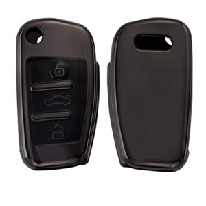 kwmobile Key Cover Compatible with Audi - Anthracite High Gloss