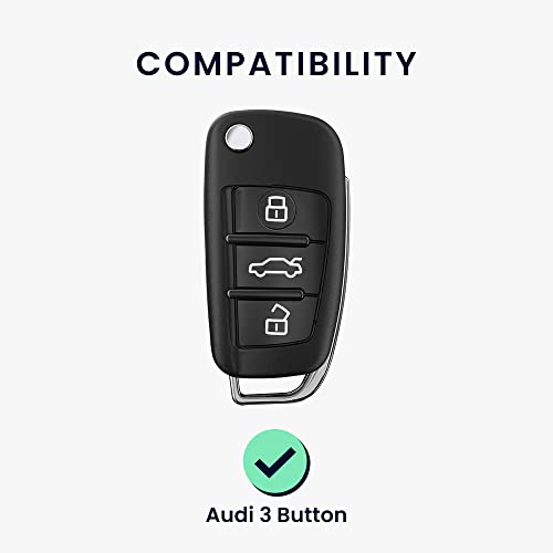 kwmobile Key Cover Compatible with Audi - Anthracite High Gloss