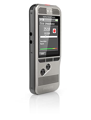 Pocket Memo 6000 Digital Recorder, Push Button, 2GB, Silver