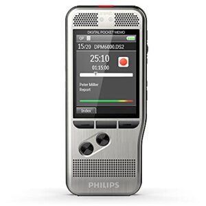 Pocket Memo 6000 Digital Recorder, Push Button, 2GB, Silver