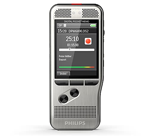 Pocket Memo 6000 Digital Recorder, Push Button, 2GB, Silver