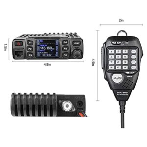 AnyTone AT-778UV II Mobile Ham Radio 25 Watt Mini Dual Band VHF UHF Two Way Radios Compact Amateur Transceiver for Car Vehicle, Support Chirp