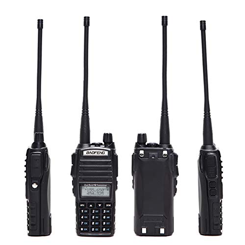 BAOFENG UV-82 Plus 8W High Power Ham Radio 2M/70CM Portable Two Way Radio Dual PTT Handheld Amateur Radio with Extra 3800mAh Battery +771 Antenna（Pack of 2pcs Radios）