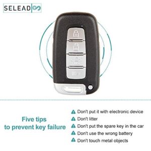 SELEAD Flip Key Fob 4 Buttons Keyless Entry Remote fit for 2009-2015 Hyundai Azera Elantra Elantra GT Equus Genesis Sonata Antitheft Keyless Entry Systems 267AL-HMFNA04 1pc US Stock