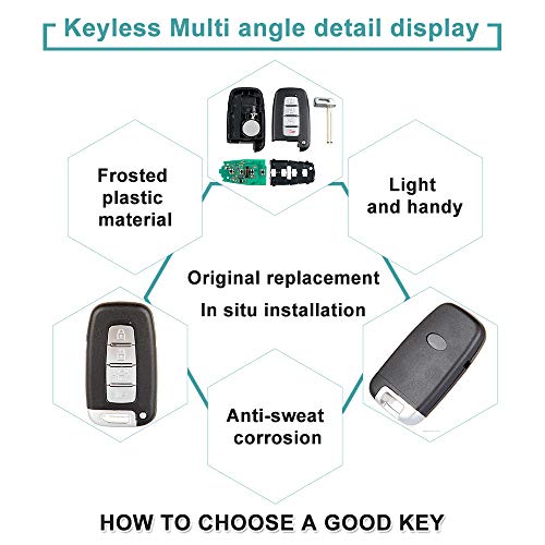 SELEAD Flip Key Fob 4 Buttons Keyless Entry Remote fit for 2009-2015 Hyundai Azera Elantra Elantra GT Equus Genesis Sonata Antitheft Keyless Entry Systems 267AL-HMFNA04 1pc US Stock