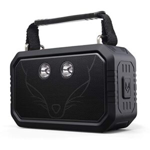 doss bluetooth speaker, traveler wireless bluetooth speaker with 20w stereo sound and bold bass, ipx6 waterproof, wireless pairing, 12h playtime, 5 light modes, portable speaker for outdoor-black