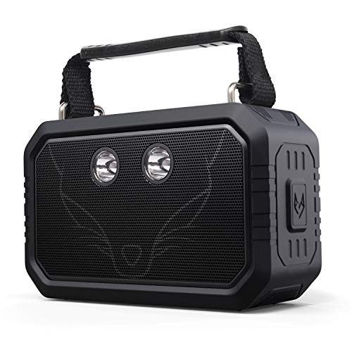 DOSS Bluetooth Speaker, Traveler Wireless Bluetooth Speaker with 20W Stereo Sound and Bold Bass, IPX6 Waterproof, Wireless Pairing, 12H Playtime, 5 Light Modes, Portable Speaker for Outdoor-Black