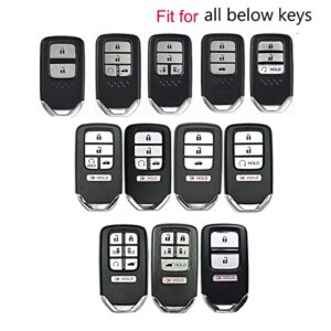 Royalfox upgrated 3 4 5 6 7 Buttons 3D Bling Diamond Crystals Smart Remote Key Fob case Cover for Honda Jade HR-V CR-V Accord Crider Vezel Civic Spirior Elysion Fit City Crosstour Keychain (Silver)