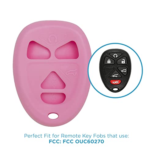 Keyless2Go Replacement for New Silicone Cover Protective Case for Remote Key Fobs with FCC OUC60270 - Pink