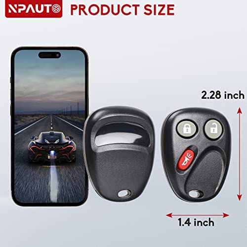 NPAUTO Key Fob Fits for Chevy Trailblazer GMC Envoy 2002-2009, Buick Rainier 04-07, Isuzu Ascender 03-07, Oldsmobile Bravada 02-04 Keyless Entry Remote Replace# 15051014, 15008008, 15008009, 2-Pack