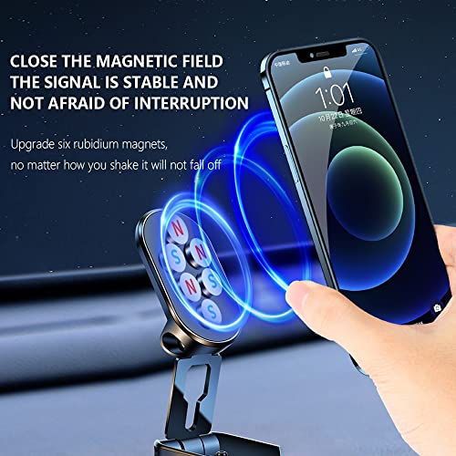 Magnetic Phone Holder for Car,Foldable Phone Mount Multi-Functional 360°Rotation,Magnet for car Dashboard Phone Holder Magnetic Car Mount for iPhone 13 Pro Max / 13 Pro and All Smartphone