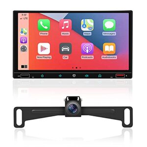 YUANTING Newst Double Din Car Stereo with Voice Control Carplay and Android Auto,7 Inch Capacitive HD Touchscreen,Bluetooth，Mirror Link, Subwoofer，Waterproof Backup Camera/SWC/AM/FM/2USB