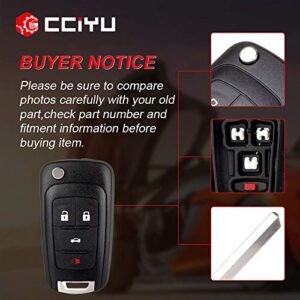 cciyu Replacement Keyless Entry Remote Car Key Fob Clicker Transmitter Alarm 4 Buttons Replacement for C hevy Camaro/Cruze/Equinox/Malibu OHT01060512 1pcs