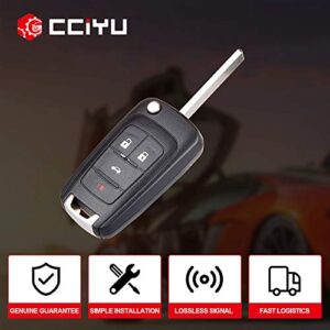 cciyu Replacement Keyless Entry Remote Car Key Fob Clicker Transmitter Alarm 4 Buttons Replacement for C hevy Camaro/Cruze/Equinox/Malibu OHT01060512 1pcs