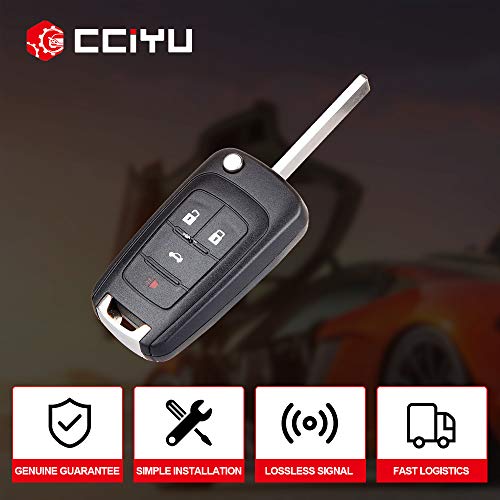 cciyu Replacement Keyless Entry Remote Car Key Fob Clicker Transmitter Alarm 4 Buttons Replacement for C hevy Camaro/Cruze/Equinox/Malibu OHT01060512 1pcs