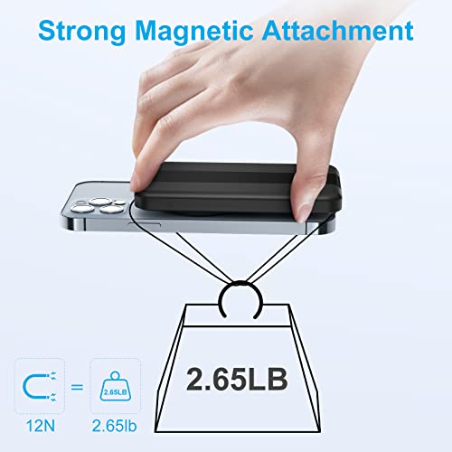Mag-Safe Battery Pack for Apple, 5000mAh Foldable Magnetic Wireless Power Bank with Aluminum Alloy Stand, Portable Travel MagSafe Charger PD 20W Fast Charging for iPhone 14 Pro Max Plus 13 12 Mini