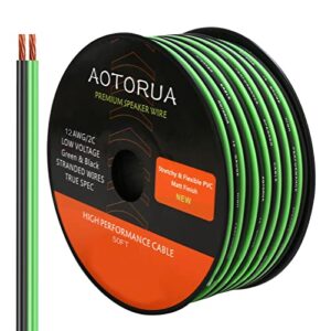 aotorua 12 gauge wire 50 feet 2 conductors power ground cable, 12awg stranded flexible wire for electrical wire, primary automotive wire, battery cable, car audio speaker, 12 volt low voltage wiring