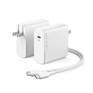 alogic 100w macbook pro charger usb c charger with gan fast tech, pd 3.0 laptop charger for macbook pro 16/13, air, m1 mac, xps 15/13, ipad pro, iphone 13/13 pro/max/13 mini galaxy, pixel & more