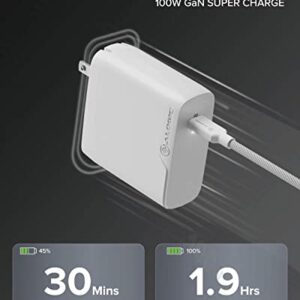 ALOGIC 100W MacBook Pro Charger USB C Charger with GaN Fast Tech, PD 3.0 Laptop Charger for MacBook Pro 16/13, Air, M1 Mac, XPS 15/13, iPad Pro, iPhone 13/13 Pro/Max/13 Mini Galaxy, Pixel & More