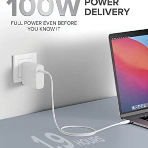 ALOGIC 100W MacBook Pro Charger USB C Charger with GaN Fast Tech, PD 3.0 Laptop Charger for MacBook Pro 16/13, Air, M1 Mac, XPS 15/13, iPad Pro, iPhone 13/13 Pro/Max/13 Mini Galaxy, Pixel & More