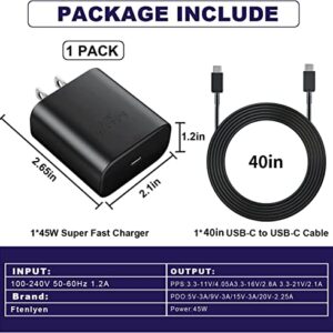 Samsung Super Fast Charger Type C, 45W USB C Super Fast Charging for Samsung Galaxy S23 Ultra/S23/S23+/S22/S22 Ultra/S22+/Note 20/S20/S21, Galaxy Tab S7/S7+/S8/S8+Ultra, 2Pack, Galaxy A, PPS Charger