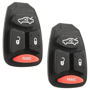 replacement for 2005-2009 chrysler dodge jeep 4-button remote key fob shell case pad kobdt04a (set of 2)