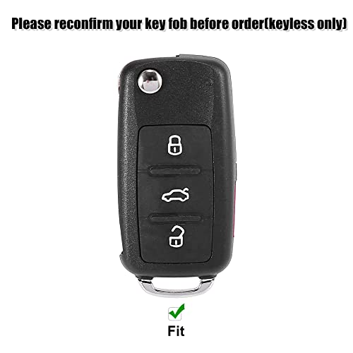 X AUTOHAUX 2pcs Silicone Key Fob Cover Fit for Volkswagen Jetta GTI Passat Golf Tiguan Touareg CC Eos Black