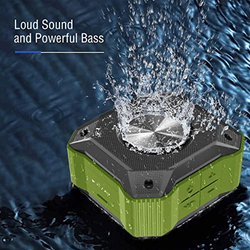 Portable Emergency Radio Bluetoooth Speaker,FM AM WB NOAA Weather Radio w/ 5000mAh Power Bank,IPX5 Waterproof Hand Crank Solar Radio w/LED Flashlight,SOS Alarm,Compass for Outdoor Survival