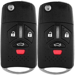 eccpp oucg8d-620m-auncut keyless entry remote control car key fob shell case replacement for 07-12 for mitsubishi eclipse endeavor endeavor lancer outlander oucg8d-620m-a (pack of 2)