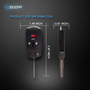 ECCPP OUCG8D-620M-AUncut Keyless Entry Remote Control Car Key Fob Shell Case Replacement for 07-12 for Mitsubishi Eclipse Endeavor Endeavor Lancer Outlander OUCG8D-620M-A (Pack of 2)