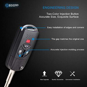 ECCPP OUCG8D-620M-AUncut Keyless Entry Remote Control Car Key Fob Shell Case Replacement for 07-12 for Mitsubishi Eclipse Endeavor Endeavor Lancer Outlander OUCG8D-620M-A (Pack of 2)