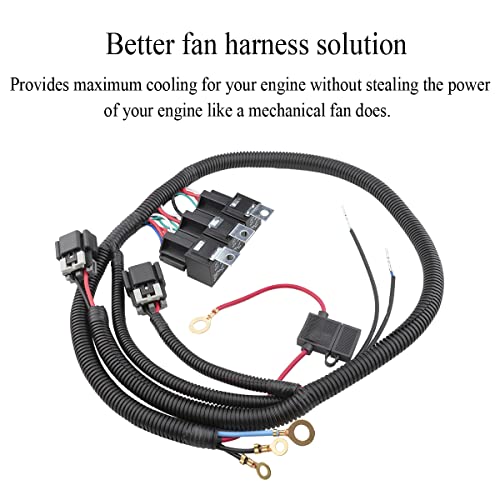 Dual Electric Fan Upgrade Wiring Harness Fits GM 1999– 2006 Truck SUV Replace 7L5533A226T Control Cooling Fan Wire Harness Kit