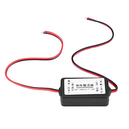 Qiilu 12V DC Car Rearview Camera Power Relay Capacitor Filter Rectifier