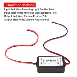 Qiilu 12V DC Car Rearview Camera Power Relay Capacitor Filter Rectifier