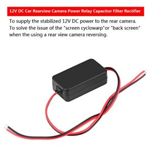 Qiilu 12V DC Car Rearview Camera Power Relay Capacitor Filter Rectifier