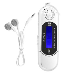 mp3 players, portable music mp3 usb player with lcd screen fm radio voice recorder support 32gb tf card(silver)