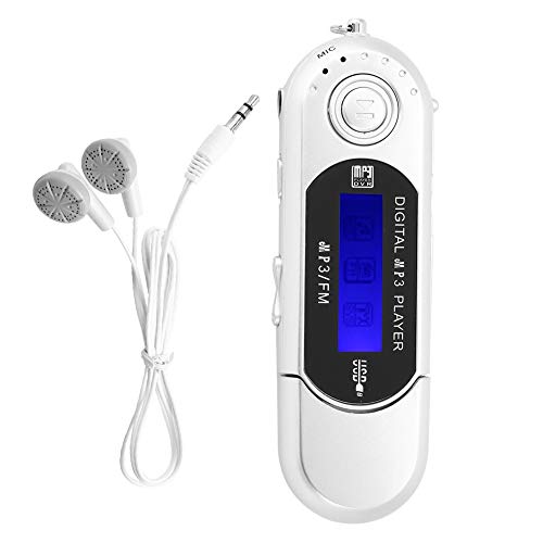 MP3 Players, Portable Music MP3 USB Player with LCD Screen FM Radio Voice Recorder Support 32GB TF Card(Silver)