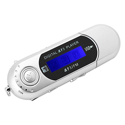 MP3 Players, Portable Music MP3 USB Player with LCD Screen FM Radio Voice Recorder Support 32GB TF Card(Silver)