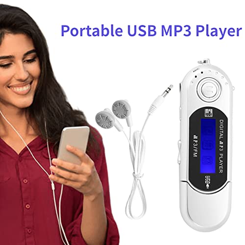 MP3 Players, Portable Music MP3 USB Player with LCD Screen FM Radio Voice Recorder Support 32GB TF Card(Silver)