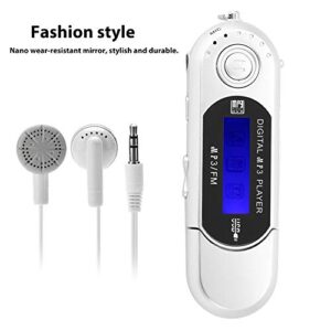 MP3 Players, Portable Music MP3 USB Player with LCD Screen FM Radio Voice Recorder Support 32GB TF Card(Silver)