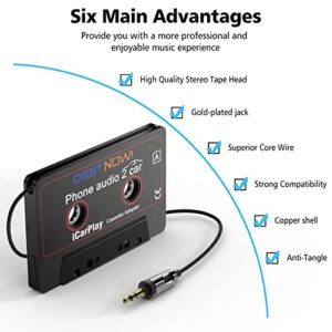 Kedok Car Cassette to Aux Adapter with 3.5MM Cable, Stereo Audio Tape Adapter for Car, Phone, iPod, MP3 Player, Laptop, Cassette Deck